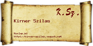 Kirner Szilas névjegykártya